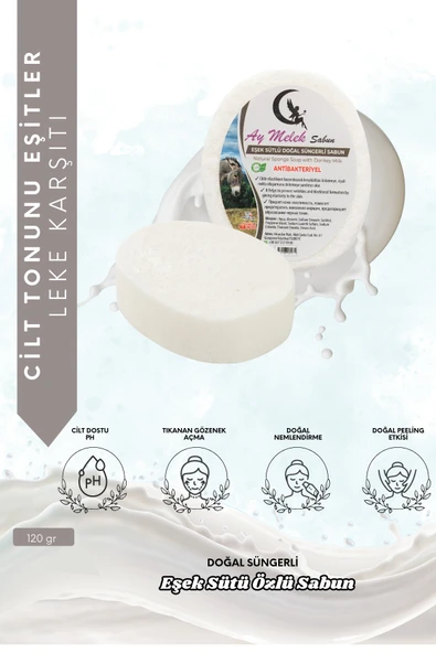 Eşek Sütü Özlü Süngerli Doğal Güzellik Sabunu Cilt Kırışıklık Önleyici Etkili ürün görseli