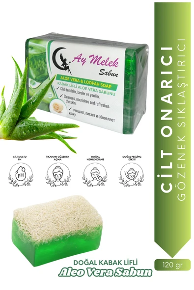 Aloe Vera Özlü Doğal Kabak Lifli Güzellik Sabunu Cilt Kırışıklık Önleyici Etkili ürün görseli