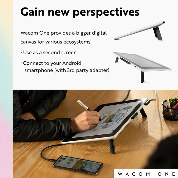 Wacom One HD Yaratıcı Kalem Ekranı, Ekranlı Çizim Tableti, 13.3 Inc - Resim 4