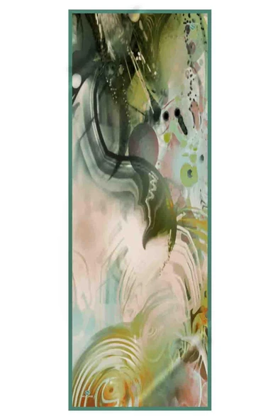 SÜVARİ ŞAL SOYUT DESENLİ HAKİ - PETROL YEŞİLİ RENKLİ 75X210 ŞAL İTALYAN DİKİŞLİ - Resim 3