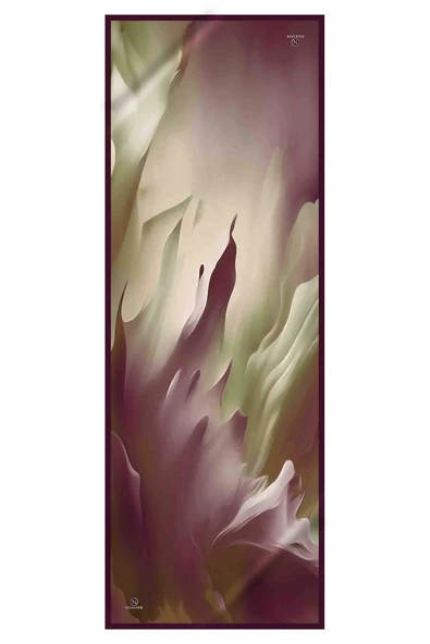 SÜVARİ ŞAL BATİK DESENLİ MÜRDÜM - HAKİ  RENKLİ 75X210 ŞAL İTALYAN DİKİŞLİ - Resim 3