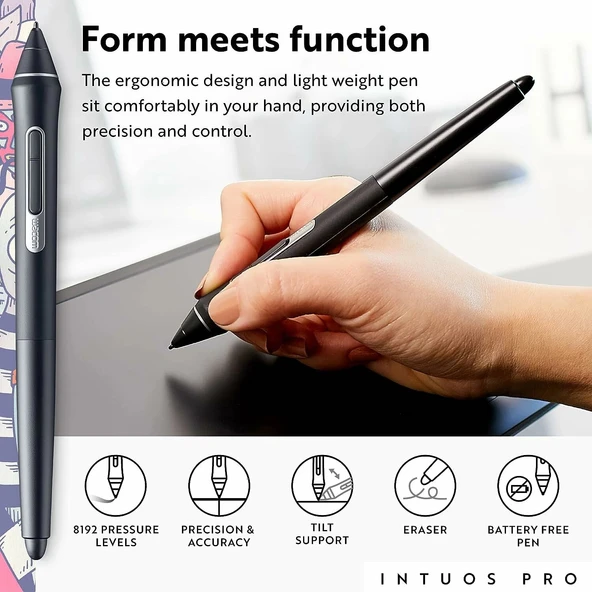 Wacom Intuos Pro Medium Bluetooth Grafik Çizim Tableti - Resim 3