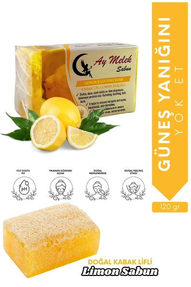 Limon Özlü Doğal Kabak Lifli Güzellik Sabunu Cilt Kırışıklık Önleyici Etkili ürün görseli