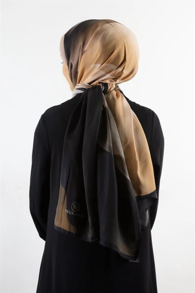 SÜVARİ ŞAL BATİK DESENLİ SİYAH - BEJ RENKLİ 75X210 ŞAL İTALYAN DİKİŞLİ ürün görseli