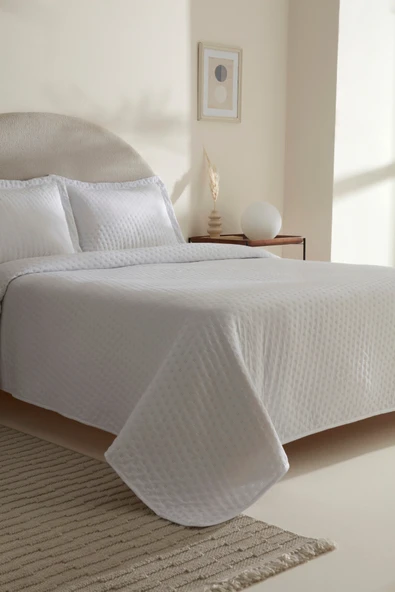Karaca Home Breeze Soft Yatak Örtüsü Çift Kişilik Offwhite - Resim 8