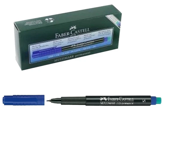 Faber-Castell Mavi S Permanent Asetat Kalemi Cd Kalemi 10 adet Mavi ürün görseli 1