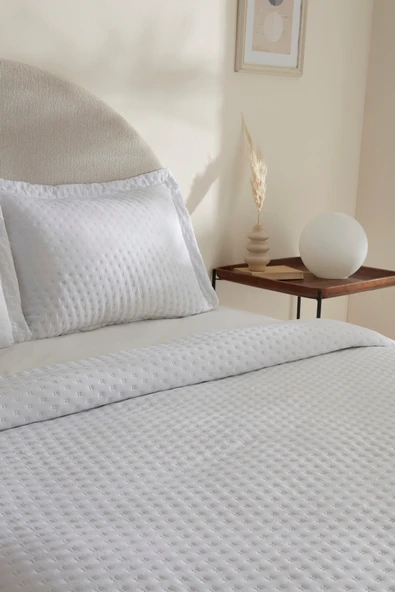 Karaca Home Breeze Soft Yatak Örtüsü Çift Kişilik Offwhite - Resim 10