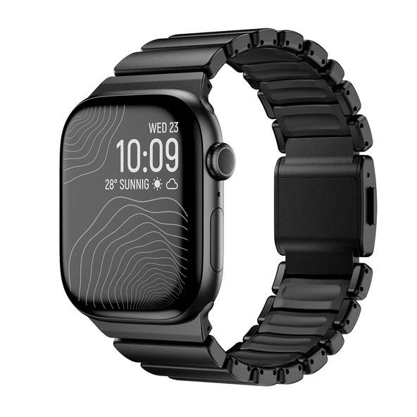 Apple Watch 7/8/9 45mm Kordon Hafif Saf Titanyum Kayış 149 - Resim 3