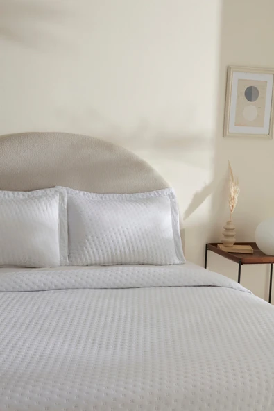 Karaca Home Breeze Soft Yatak Örtüsü Çift Kişilik Offwhite - Resim 11