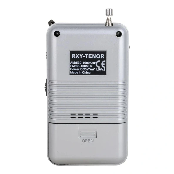 pilelistore Tenor Cep Tipi Mini Analog Radyo Gri - Resim 2