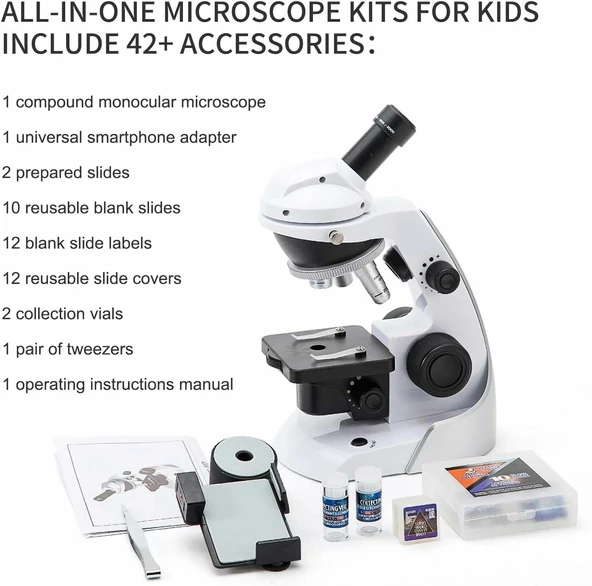 Swift 60X-200X, Çocuklar İçin Bileşik Monoküler Mikroskop - Resim 3