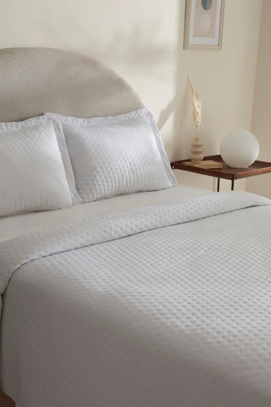 Karaca Home Breeze Soft Yatak Örtüsü Çift Kişilik Offwhite - Resim 9