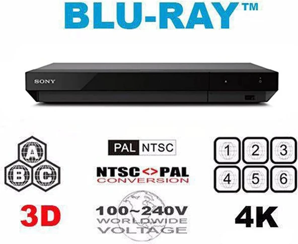 Sony X700-2K/4K UHD - 2D/3D Çoklu Sistem Bölgesi Ücretsiz Blu Ray Oynatıcı - Resim 4