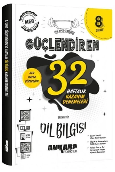 8. Sınıf Dil Bilgisi Güçlendiren Haftalık Kazanım Denemeleri Ankara Yayıncılık ürün görseli