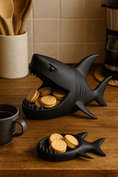 PAMUK'S DESİGN Köpekbalığı Organizer ve Sunumluk Takı, Kahve Kapsülü, Lokumluk, Masa Üstü Düzenleyici - Resim 4