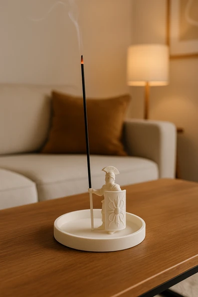 PAMUK'S DESİGN Dekoratif Biblo Roma Tütsülük Beyaz Siyah Modern 9 X 13 Cm - Resim 2