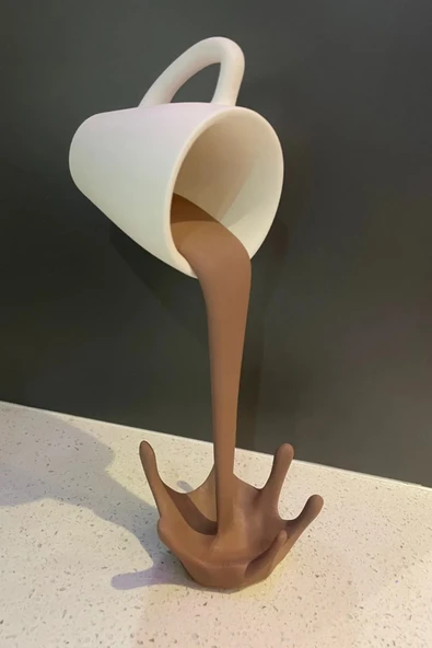 PAMUK'S DESİGN Dekoratif Dökülen Kahve Figürü, Sıcak Çikolata Figür, İçecek Köşesi Biblosu ürün görseli