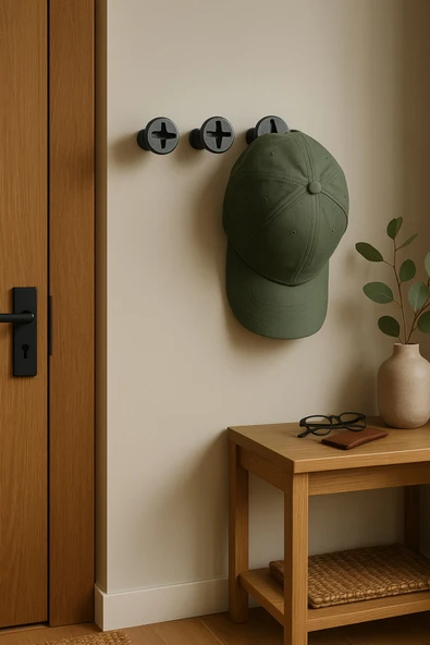 PAMUK'S DESİGN Dekoratif Vida Askı Modern Genç Odası Antre Giriş Pratik Ev Gereçleri 10 X 8 Cm - Resim 4