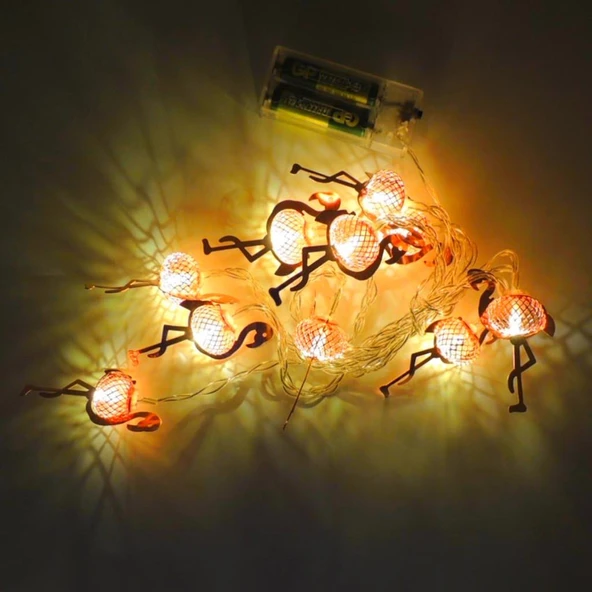 Hdmarketim Pembe Flamingo 10'lu Dekoratif LED Lamba (2 Metre) ürün görseli 1