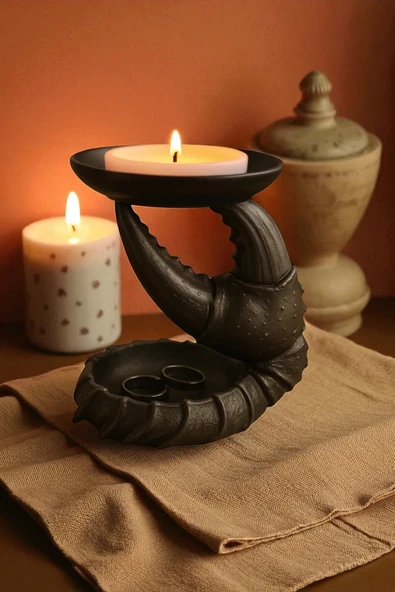 PAMUK'S DESİGN Dekoratif Yengeç Kıskaç Tasarım Sunumluk Takı Mum Şeker Vegan Üretim - Resim 5