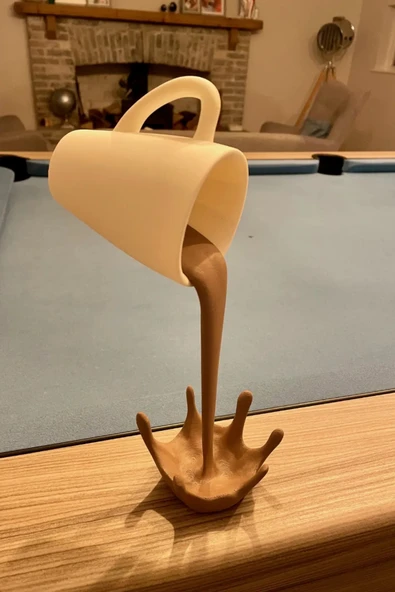 PAMUK'S DESİGN Dekoratif Dökülen Kahve Figürü, Sıcak Çikolata Figür, İçecek Köşesi Biblosu - Resim 3