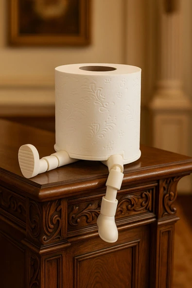 PAMUK'S DESİGN Pratik Dekoratif Tasarım Tuvalet Kağıdı Tutucu Çap 10 x 11 cm - Resim 2