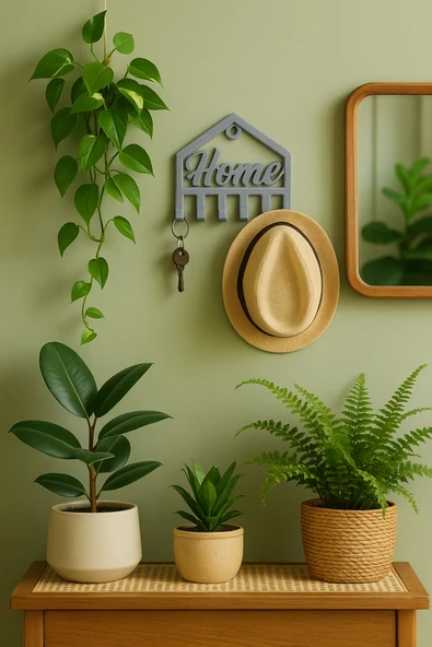 PAMUK'S DESİGN Dekoratif Açılır Kapanır Anahtar Askı Home Detay 15 X 15 Cm - Resim 4