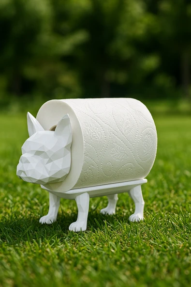 PAMUK'S DESİGN Dekoratif Tuvalet Kağıdı Pratik Ev Dekorasyon Buldog Tuvalet Tasarım 14 X 12 Cm ürün görseli