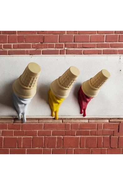 PAMUK'S DESİGN Dekoratif Külah Askı Sarı Kırmızı Kahve 3'lü Set Takım - Resim 3