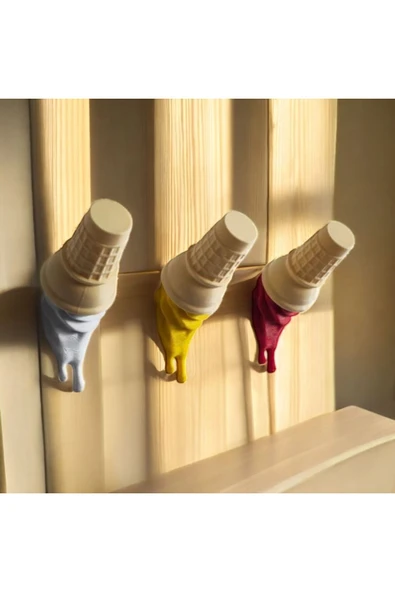 PAMUK'S DESİGN Dekoratif Külah Askı Sarı Kırmızı Kahve 3'lü Set Takım - Resim 4