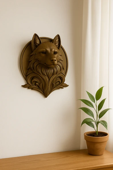 PAMUK'S DESİGN Dekoratif Bozkurt Gold Hediyelik Ofis Ev Dekoru 20 Cm - Resim 4