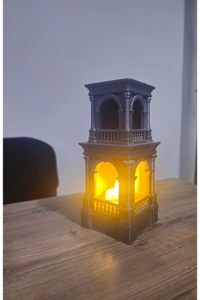 PAMUK'S DESİGN 3D Dekoratif Osmanlı Dönemi Saray Kulesi Temalı Led Mumluk ve Biblo (Led Mum Hediyedir) - Resim 5