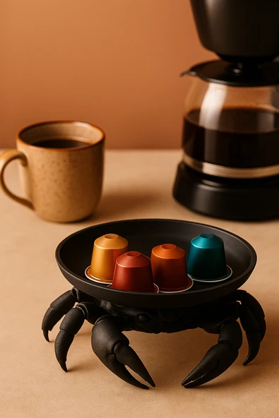 PAMUK'S DESİGN Dekoratif Yengeç Figürü Siyah Pratik Ev Gereçleri Çok Amaçlı Sunum Tabak 16 X 16 Cm - Resim 4