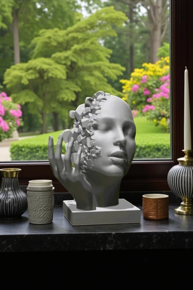 PAMUK'S DESİGN 3D Soyut Yüz Heykeli, Modern Dekoratif Obje ürün görseli