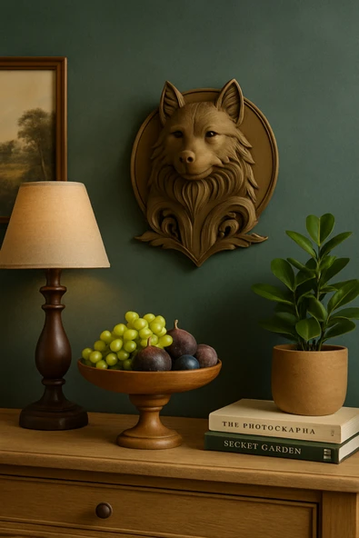 PAMUK'S DESİGN Dekoratif Bozkurt Gold Hediyelik Ofis Ev Dekoru 20 Cm ürün görseli