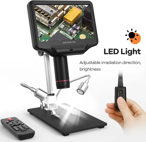 Andonstar AD407 7 Inc Ekranlı 3D HDMI Lehimleme Dijital Mikroskop - Resim 4