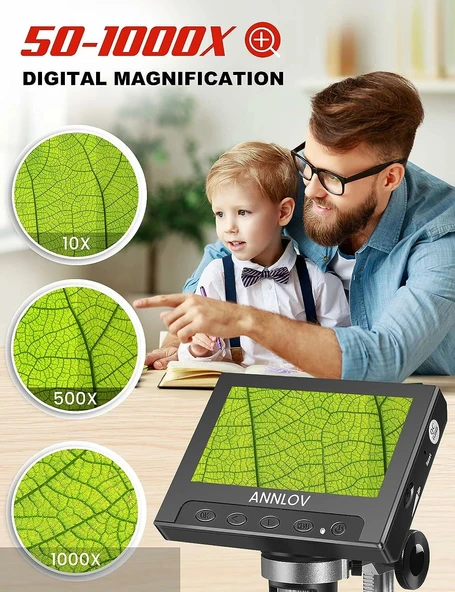 ANNLOV 4.3 İnç El Tipi USB Mikroskop 50X-1000X Büyütme - Resim 3