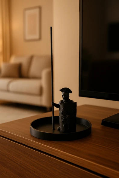 PAMUK'S DESİGN Dekoratif Biblo Roma Tütsülük Beyaz Siyah Modern 9 X 13 Cm ürün görseli