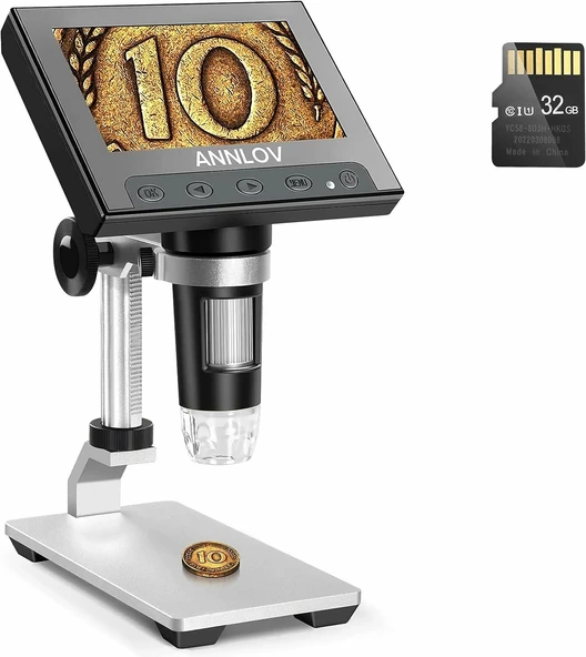 ANNLOV 4.3 İnç El Tipi USB Mikroskop 50X-1000X Büyütme ürün görseli
