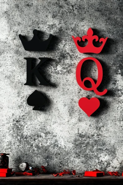 PAMUK'S DESİGN Dekoratif Özel Tasarım Kral Kraliçe Figür Yatak Odası Oturma Odası Salon 14 X 12 Cm - Resim 3