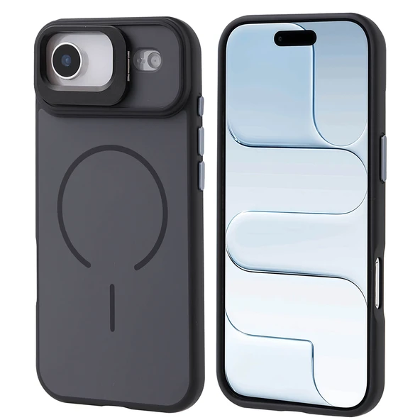 Apple iPhone 17 Air Kılıf M-safe Şarj Özellikli Kamera Standlı Notron Kapak - Resim 2