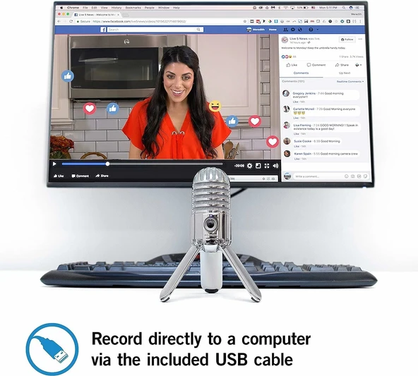 Samson Meteor Mic USB Stüdyo Kondenser Mikrofon (Krom) - Resim 3
