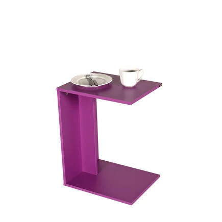 Çok Amaçlı Tekerlekli C Koltuk Sehpası-Mor 35x62x45 cm (GxYxD) ürün görseli