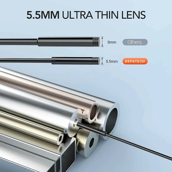 DEPSTECH Endüstriyel Endoskop, 5.5mm 1080P HD Siyah - 5m - Resim 2