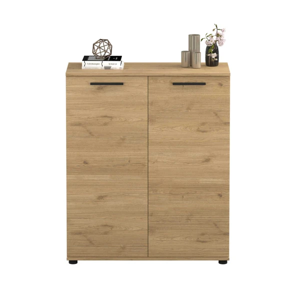 Trendline Çok Amaçlı İki Kapaklı 5 Raflı Dolap Florida Meşe 91x108x35 cm ürün görseli 1