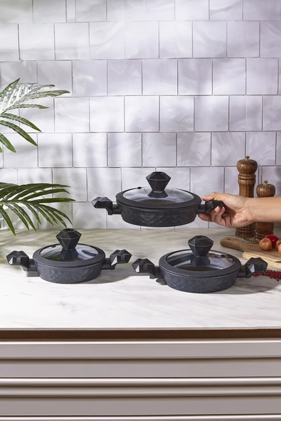 Karaca BioDiamond Antibakteriyel Kulp İndüksiyon Tabanlı 6 Parça Sahan Seti - Resim 9