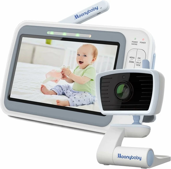 Moonybaby 5" HD Düşük EMF Kablosuz Bebek Monitörü, Kameralı ve Sesli ürün görseli