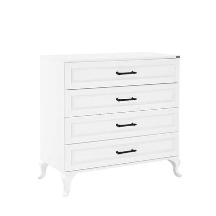 Country 4 Çekmeceli Şifonyer - Mat Lake Beyaz 90x89x45 cm (GxYxD) - Resim 3