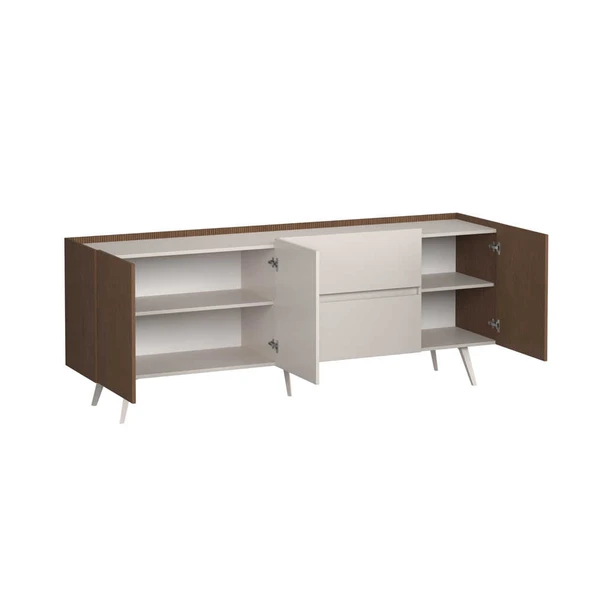 Milano 3 Kapaklı 2 Çekmeceli Konsol Vizon-Zebra 210x80x44 cm - Resim 5