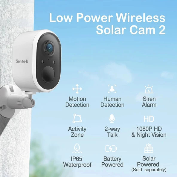 Sense-U Güvenlik Kablosuz Dış Mekan Kamerası 2 HD Video - Resim 2
